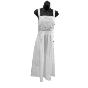 Gap dress halter or straps size 4 white pockets side buttons cotton linen